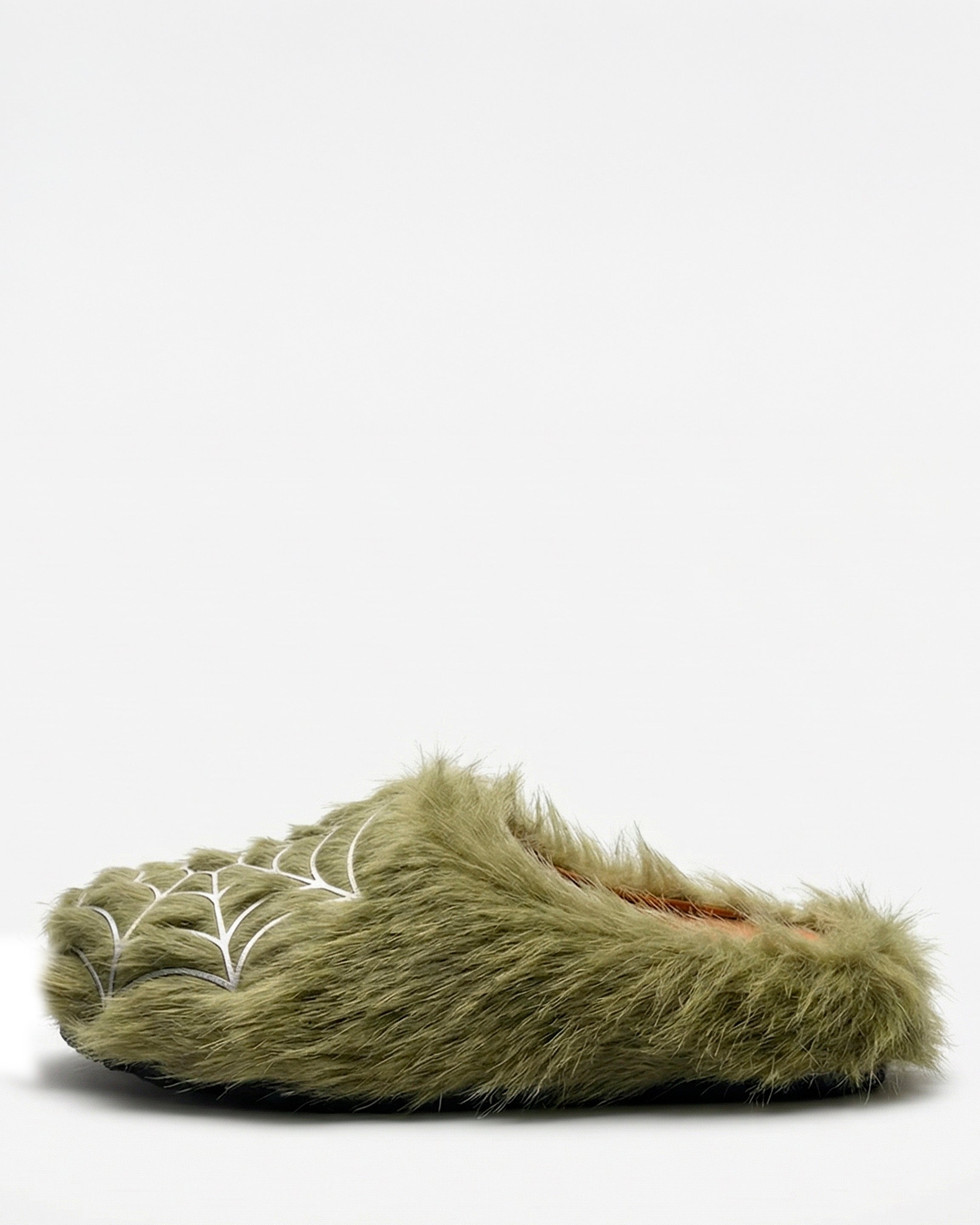 Fur Web Mules - Moss